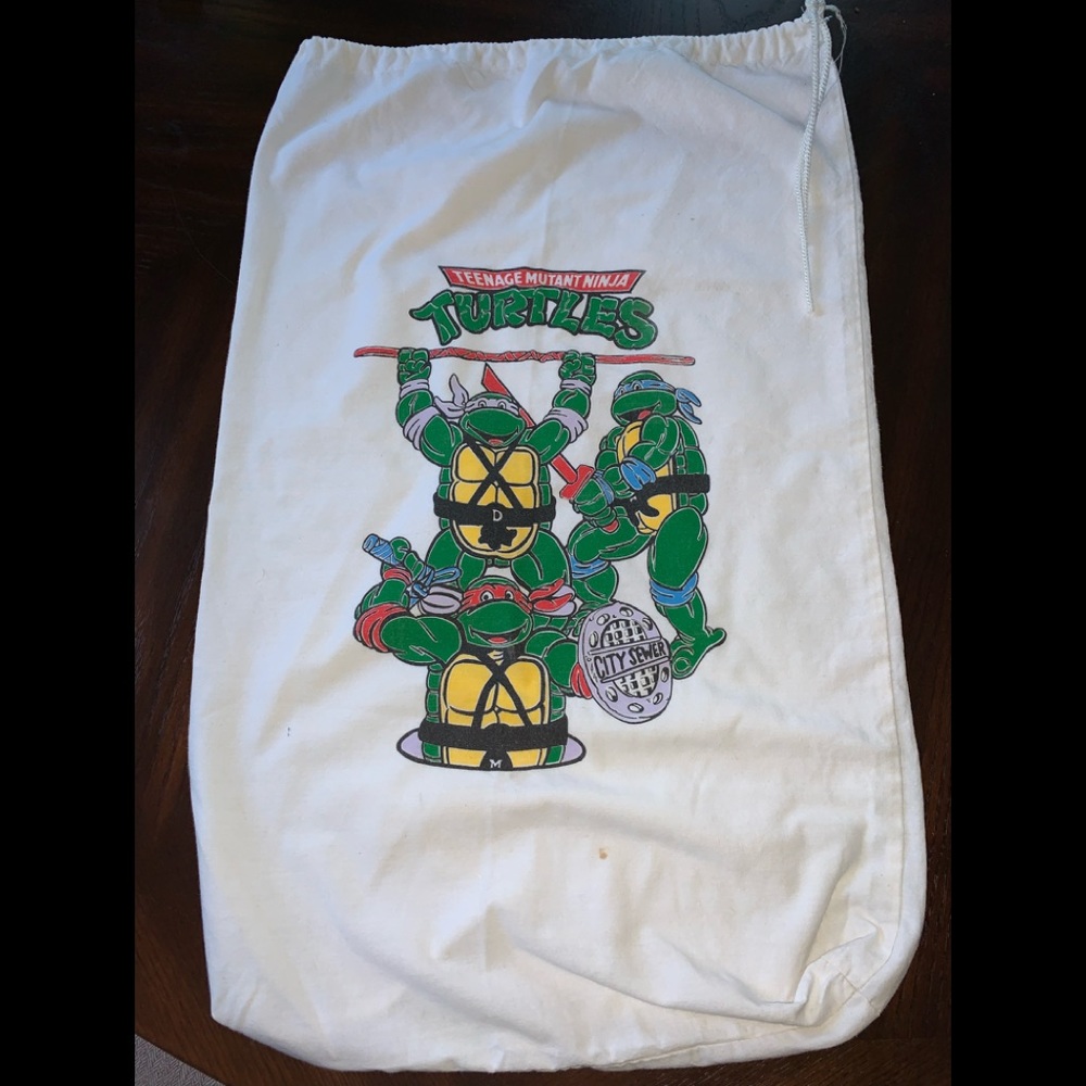 RARE Vintage Ninja Turtles Bag Innovo Laundry Bag Clothing Sack Retro 28.5 x 18" - Picture 4 of 7
